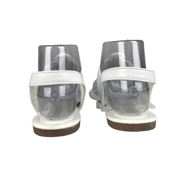 Dream Pairs Womens White Manmade T Strap Sparkly Flat Slingback Sandal Size 8.5 - Picture 5 of 10